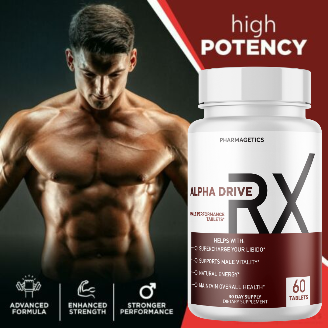 Alpha Drive RX - Male Health Tablets to Boost Energy and Intimate Performance 2 Bottles