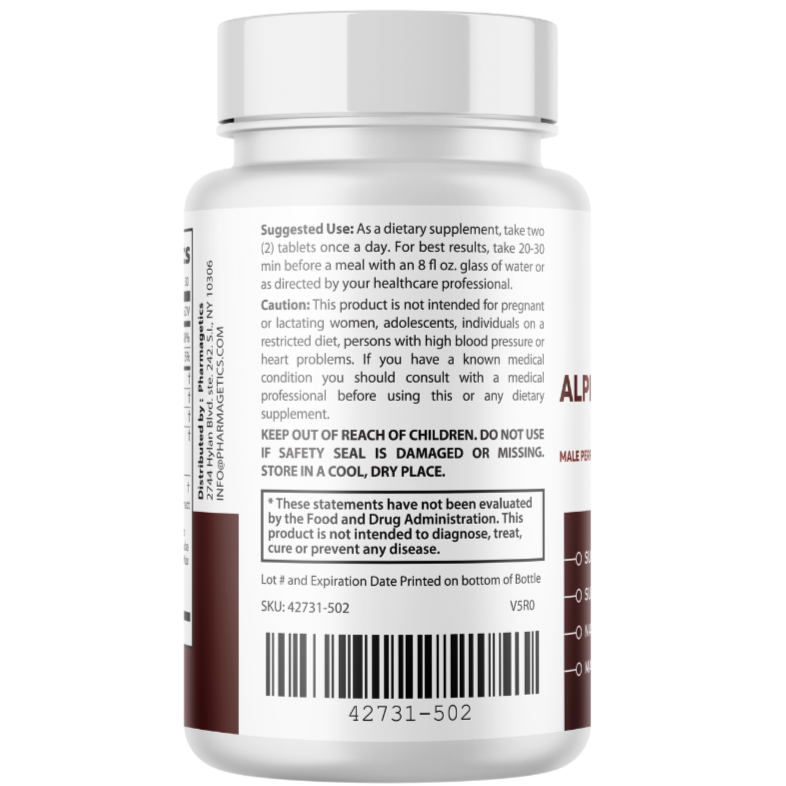 Alpha Drive RX - Male Health Tablets to Boost Energy and Intimate Performance 60 Tablets