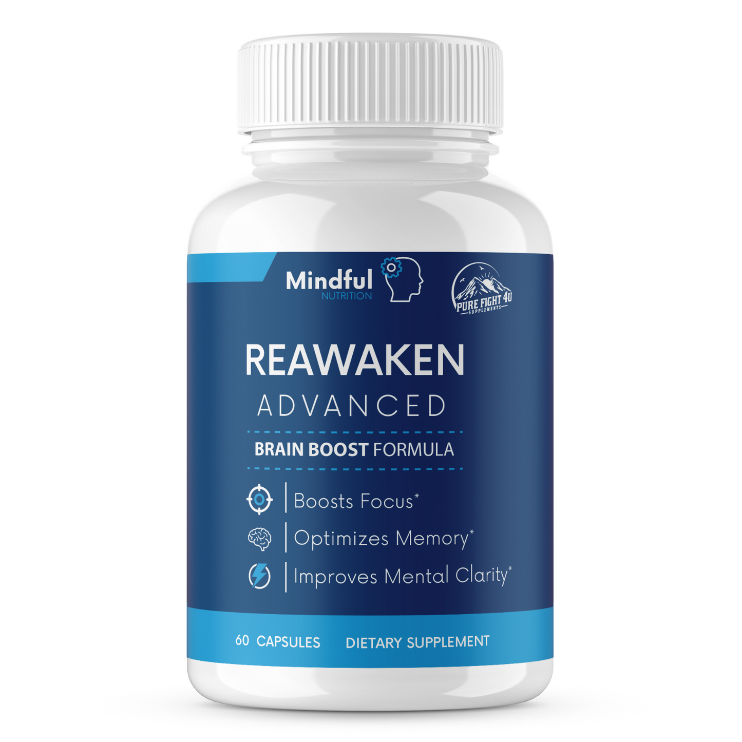 Reawaken Advanced Brain Boost Formula 4 Bottles 240 Capsules