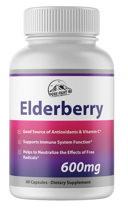 Elderberry Capsules 600mg Immune System Support - 12 Bottles 720 Capsules