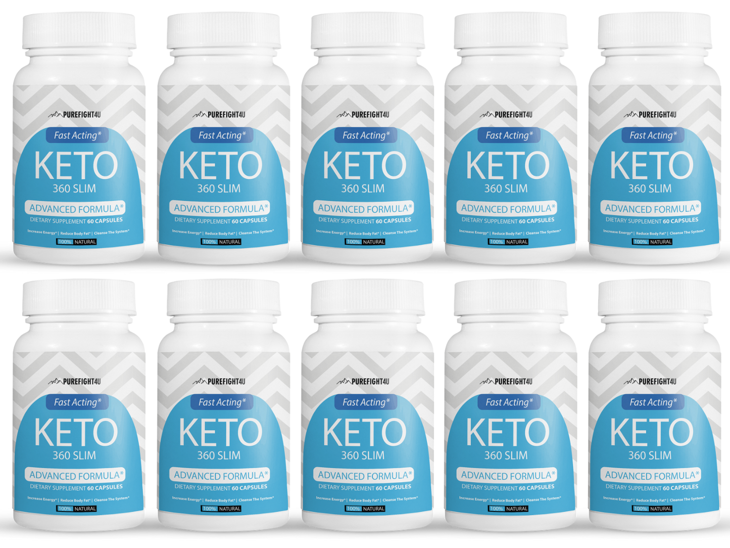 Keto 360 Slim Fast Acting Advanced Formula - 10 Bottles 600 Capsules