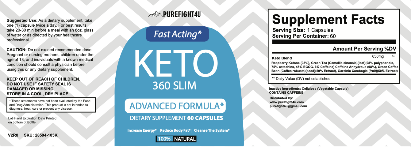 Keto 360 Slim Fast Acting Advanced Formula - 10 Bottles 600 Capsules