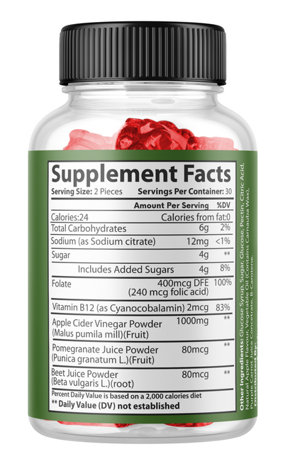 Apple Keto Dietary Supplement 2 Bottles 120 Gummies