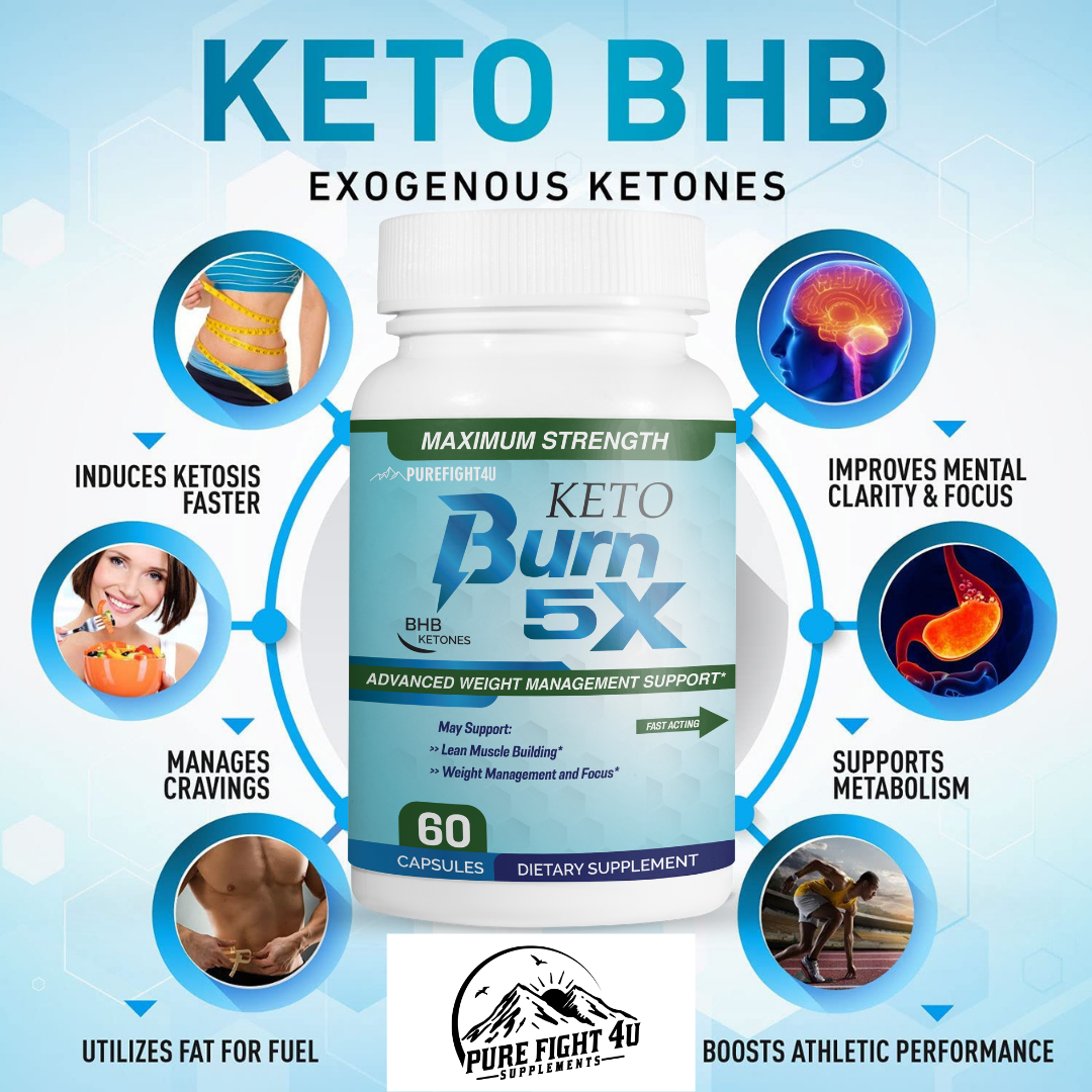 Keto Burn 5x Pills Advanced Weight  Management Support - 3 Bottles 180 Capsules