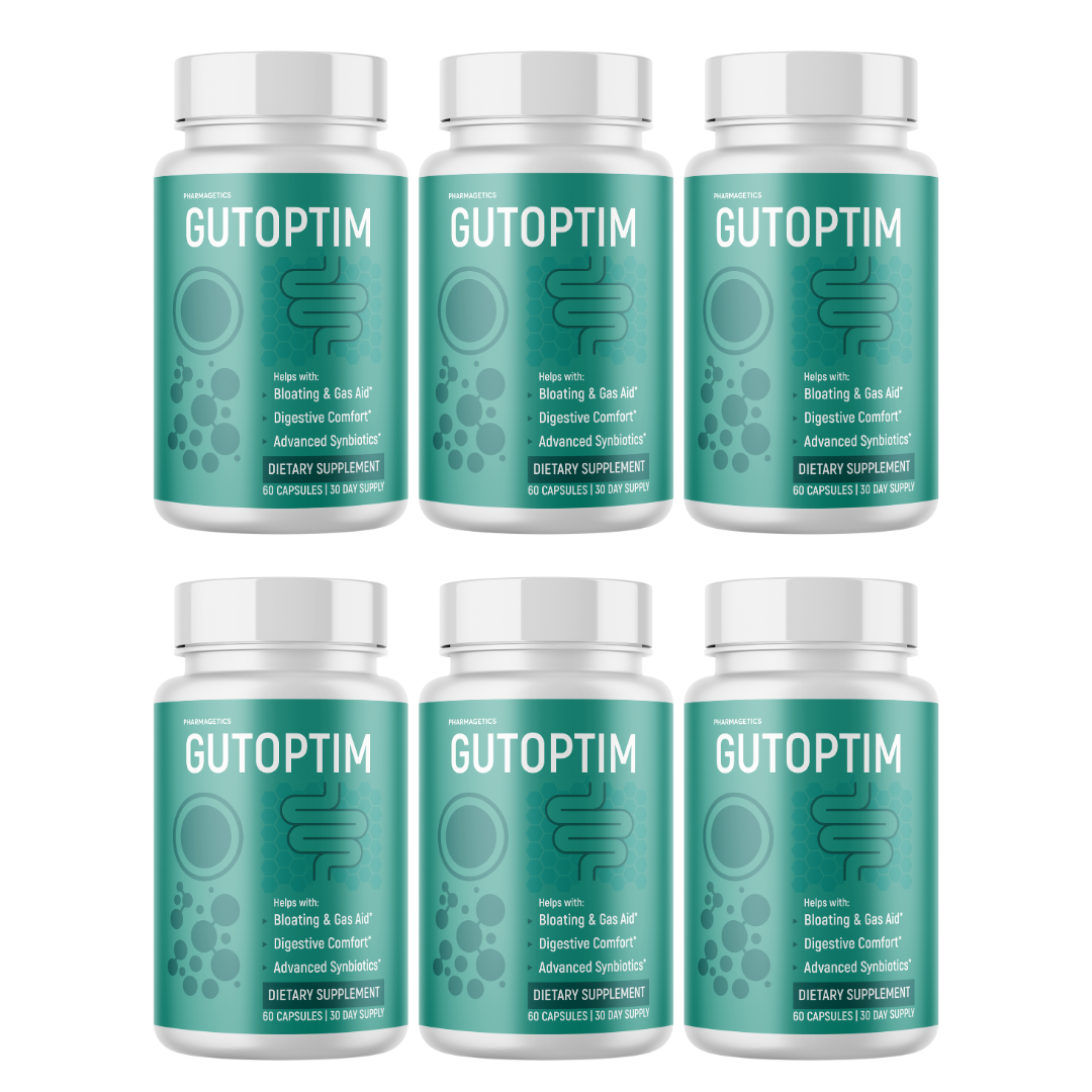 Gutoptim Advanced Gut Health Support Digestion & Bloating 6 Bottles 360 Capsules