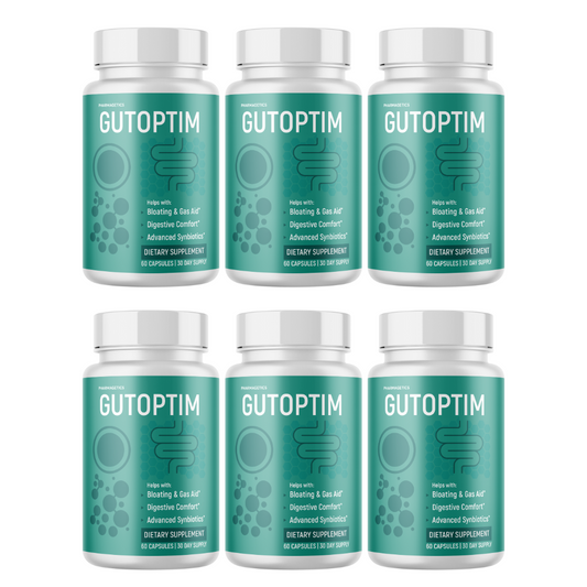 Gutoptim Advanced Gut Health Support Digestion & Bloating 6 Bottles 360 Capsules