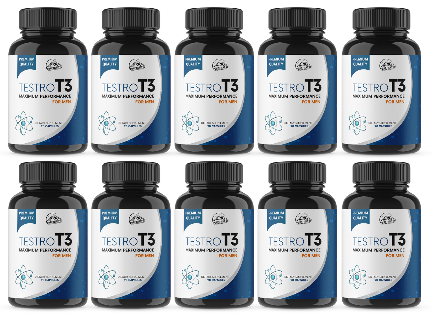 Testro T3 Pills Maximum Performance for Men - 10 Bottles 900 Capsules