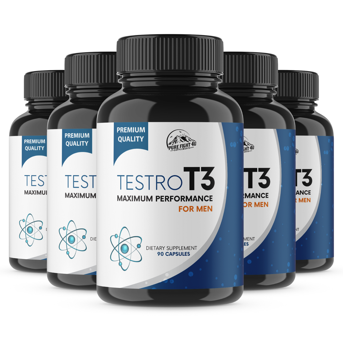 Testro T3 Pills Maximum Performance for Men - 5 Bottles 450 Capsules