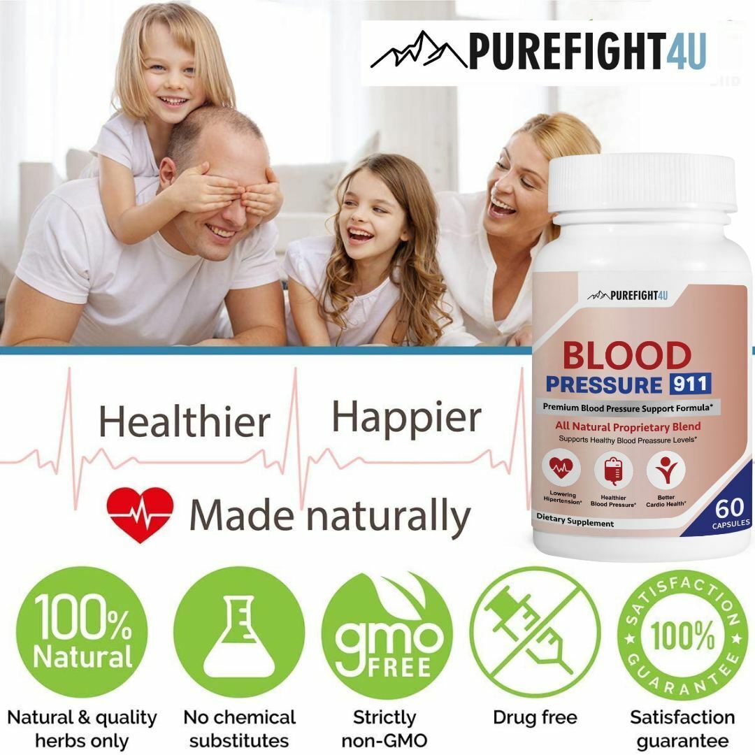 Blood Pressure 911 Premium Blood Pressure Support - 5 Bottles 300 Capsules