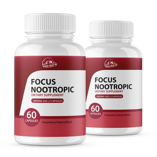 Focus Nootropic Dietary Supplement - 2 Bottles 120 Capsules