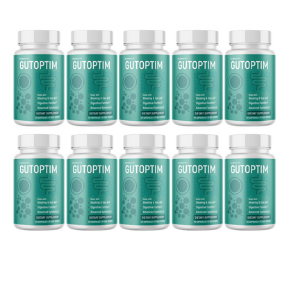 Gutoptim Advanced Gut Health Support Digestion & Bloating 10Bottles 600 Capsules