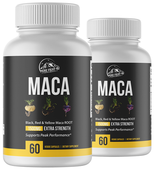 Maca Black, Red,  & Yellow Maca Root 1500mg - 2 Bottles 120 Capsules