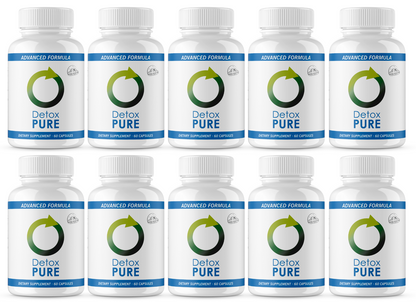 Detox Pure Advanced Formula Dietary Supplement - 10 Bottles 600 Capsules