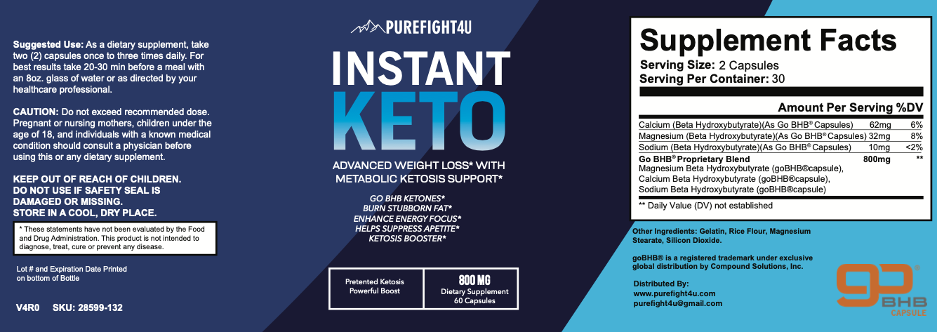 Instant Keto Weight Loss Ketogenic Supplement BHB - 2 Bottles 120 capsules