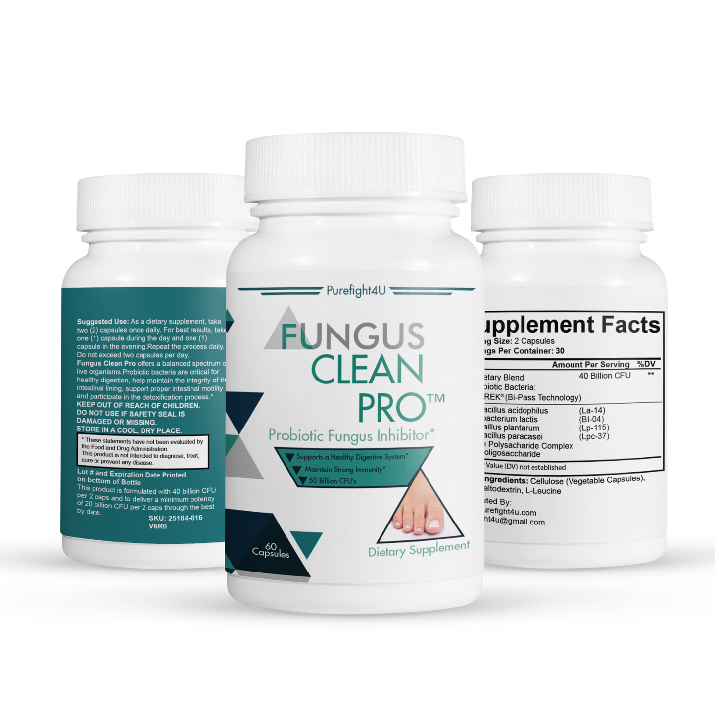 Fungus Clean Pro Prevent and Cure Fungus! Probiotic Fungus 60 x 2=120 Capsules