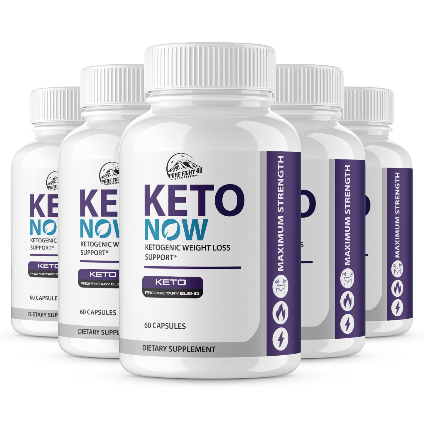 Keto Now Ketogenic Weight Loss Support - 5 Bottles 300 Capsules