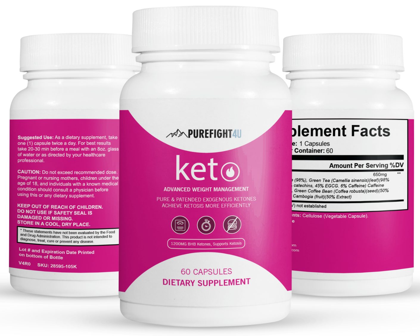 Keto Advanced Weight Management Formula - 5 Bottles 300 Capsules