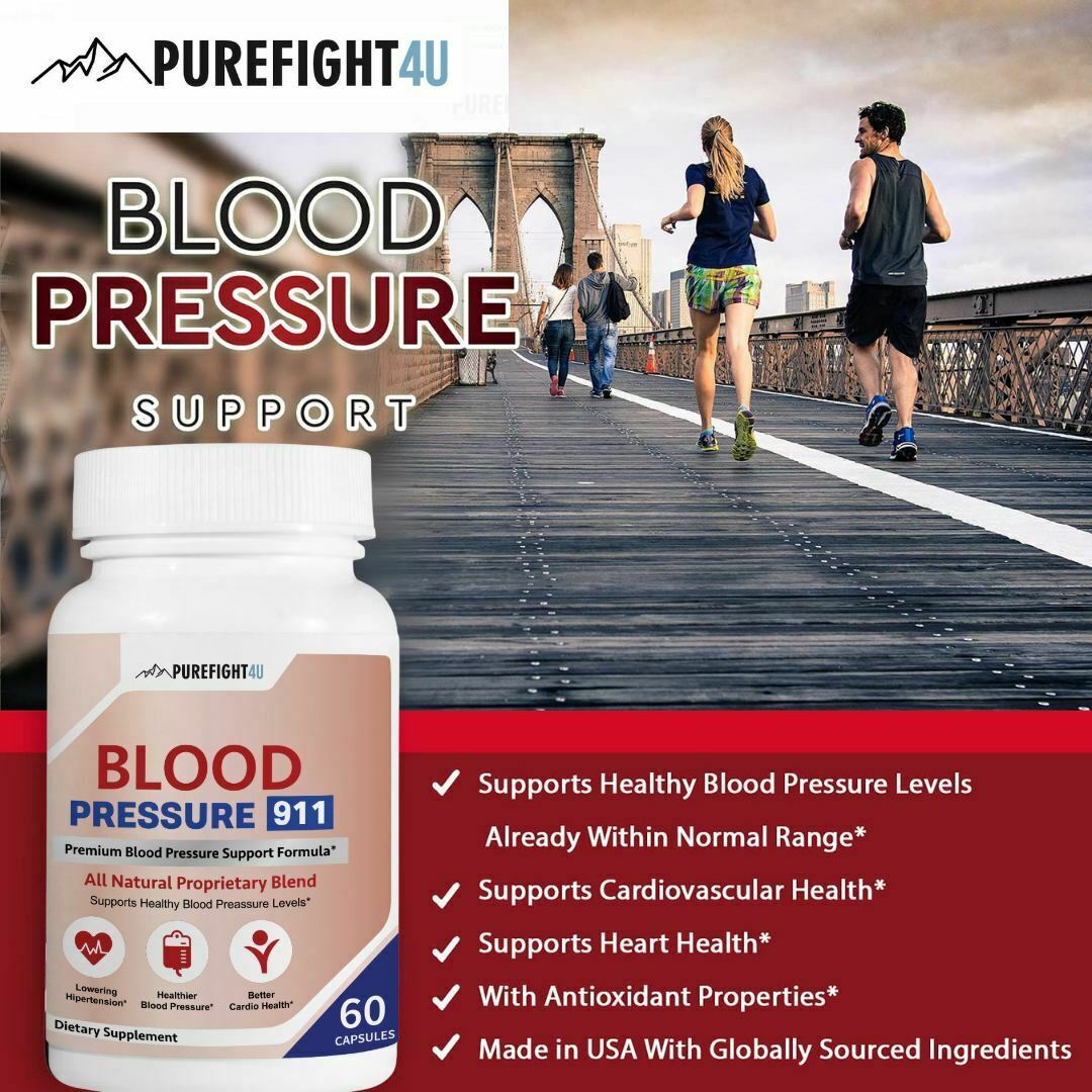 Blood Pressure 911 Premium Blood Pressure Support - 3 Bottles 180 Capsules