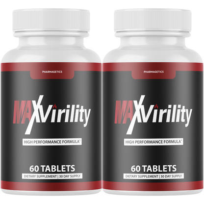 Max Virility Male Health Pills to Boost Stamina and Energy Levels - 2 Bottles