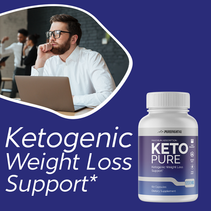 Keto Pure Ketogenic Weight Loss Support - 2 Bottles 120 Capsules