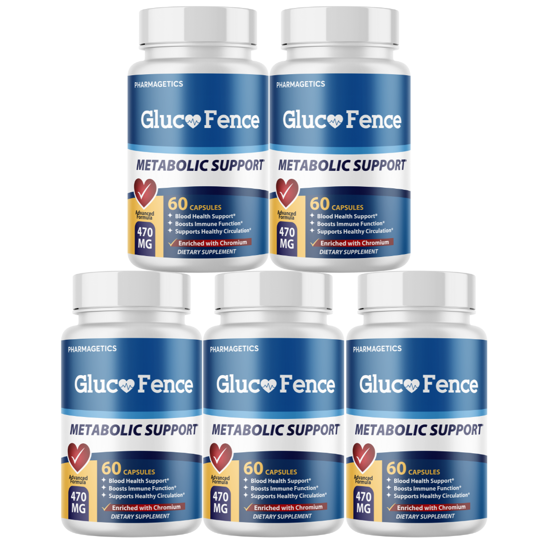 GlucoFence Metabolic Support and Blood Health Support 5 Bottles 300 Capsules