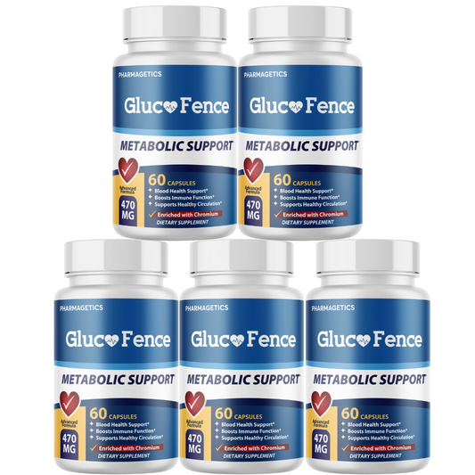 GlucoFence Metabolic Support and Blood Health Support 5 Bottles 300 Capsules