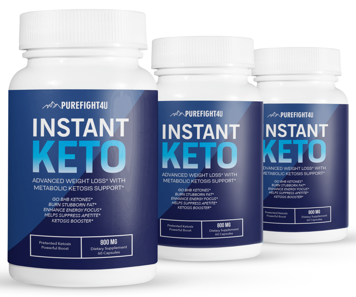 Instant Keto Weight Loss Ketogenic Supplement BHB - 3 Bottles 180 capsules