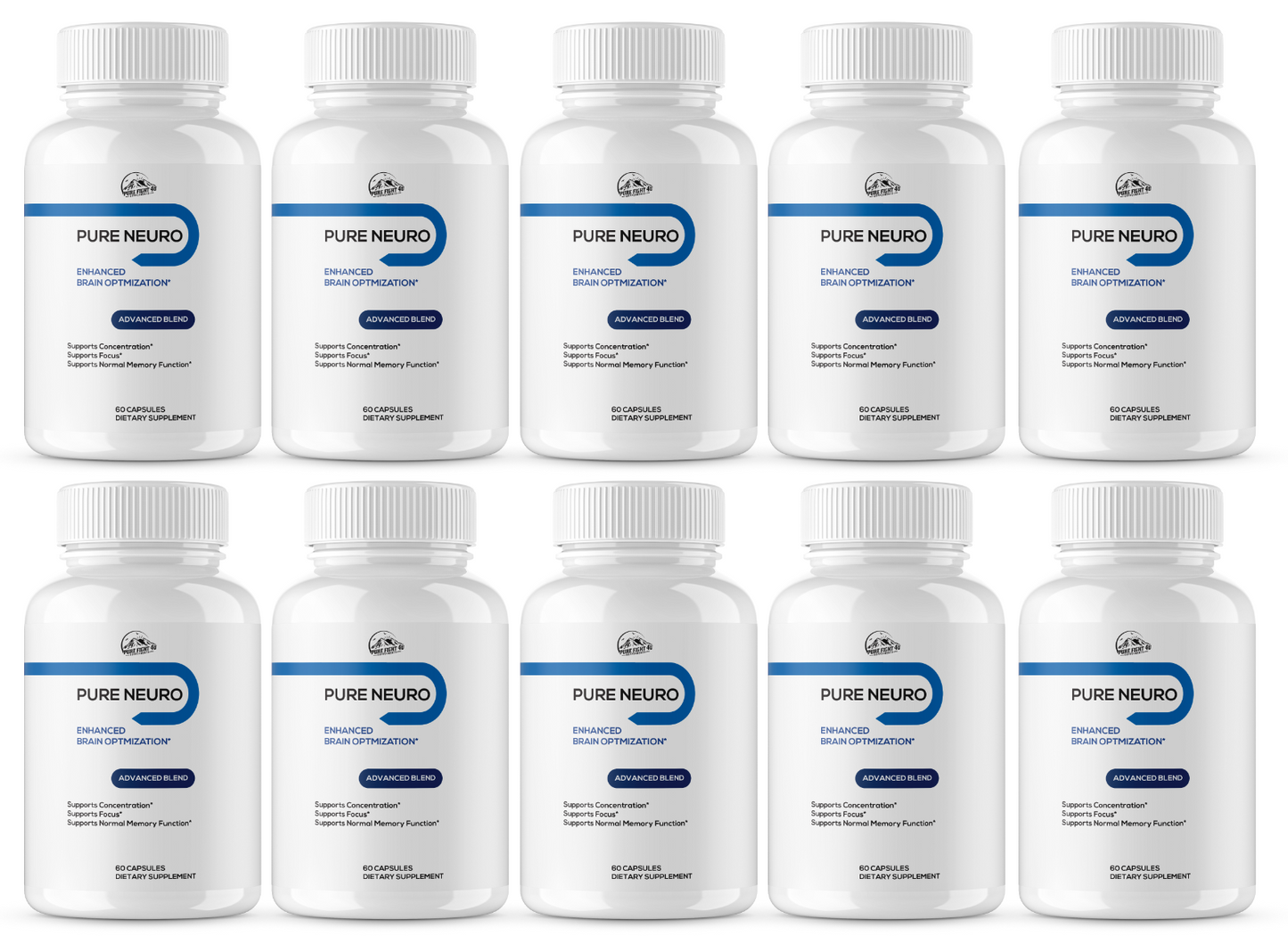 Pure Neuro Enhance Brain Optimization 10 Bottles 600 Capsules