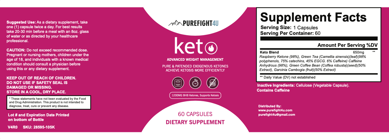 Keto Advanced Weight Management Formula - 4 Bottles 240 Capsules