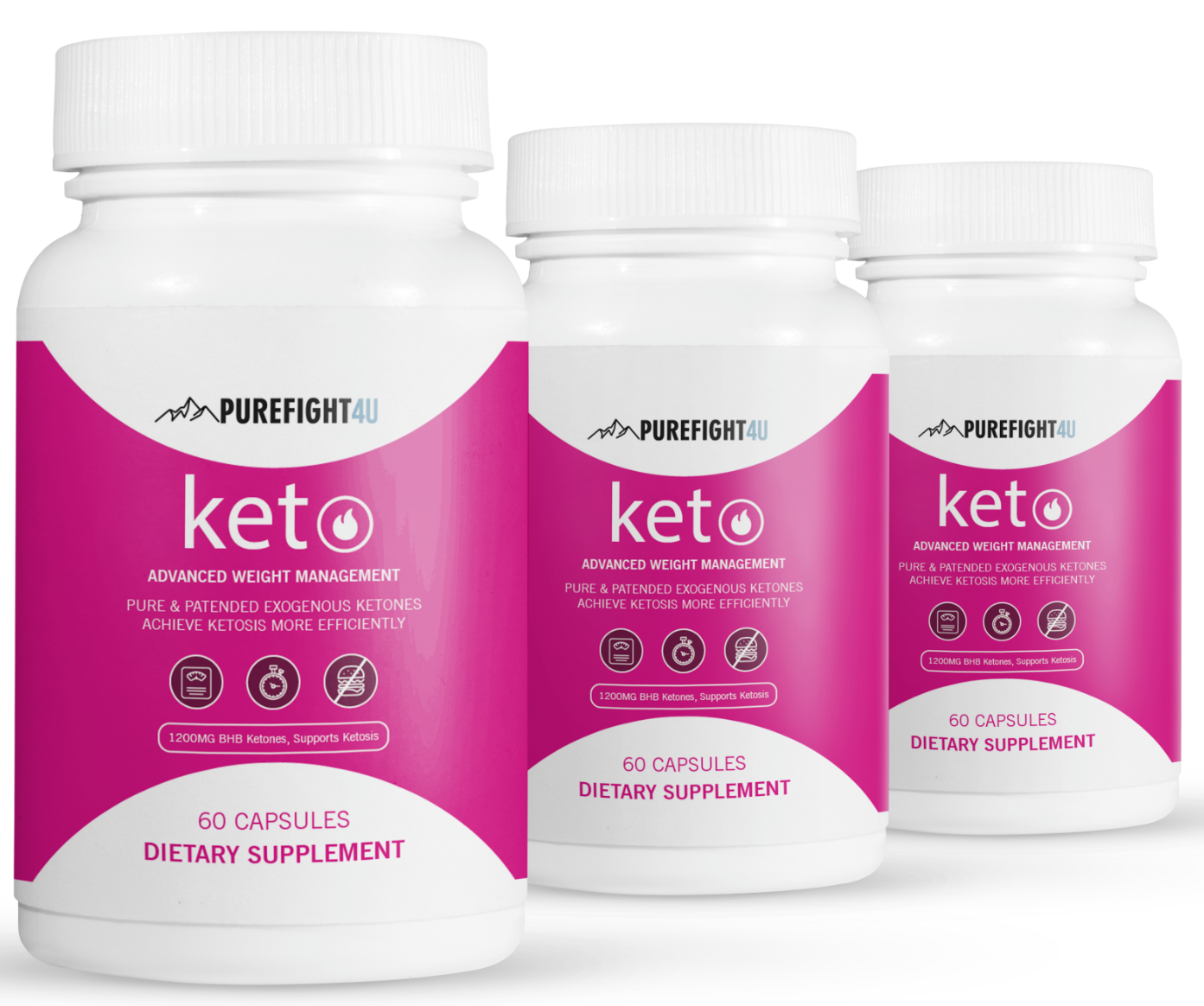 Keto Advanced Weight Management Formula - 3 Bottles 180 Capsules