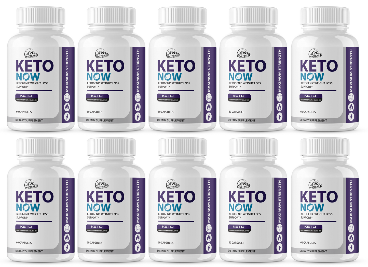 Keto Now Ketogenic Weight Loss Support - 10 Bottles 600 Capsules