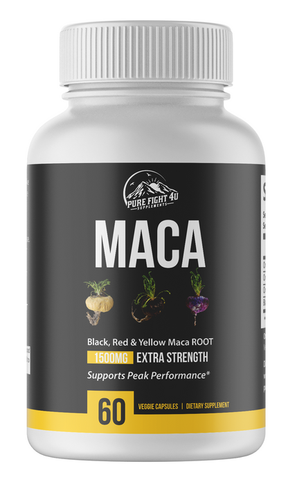 Maca Black, Red,  & Yellow Maca Root 1500mg - 12 Bottles 720 Capsules