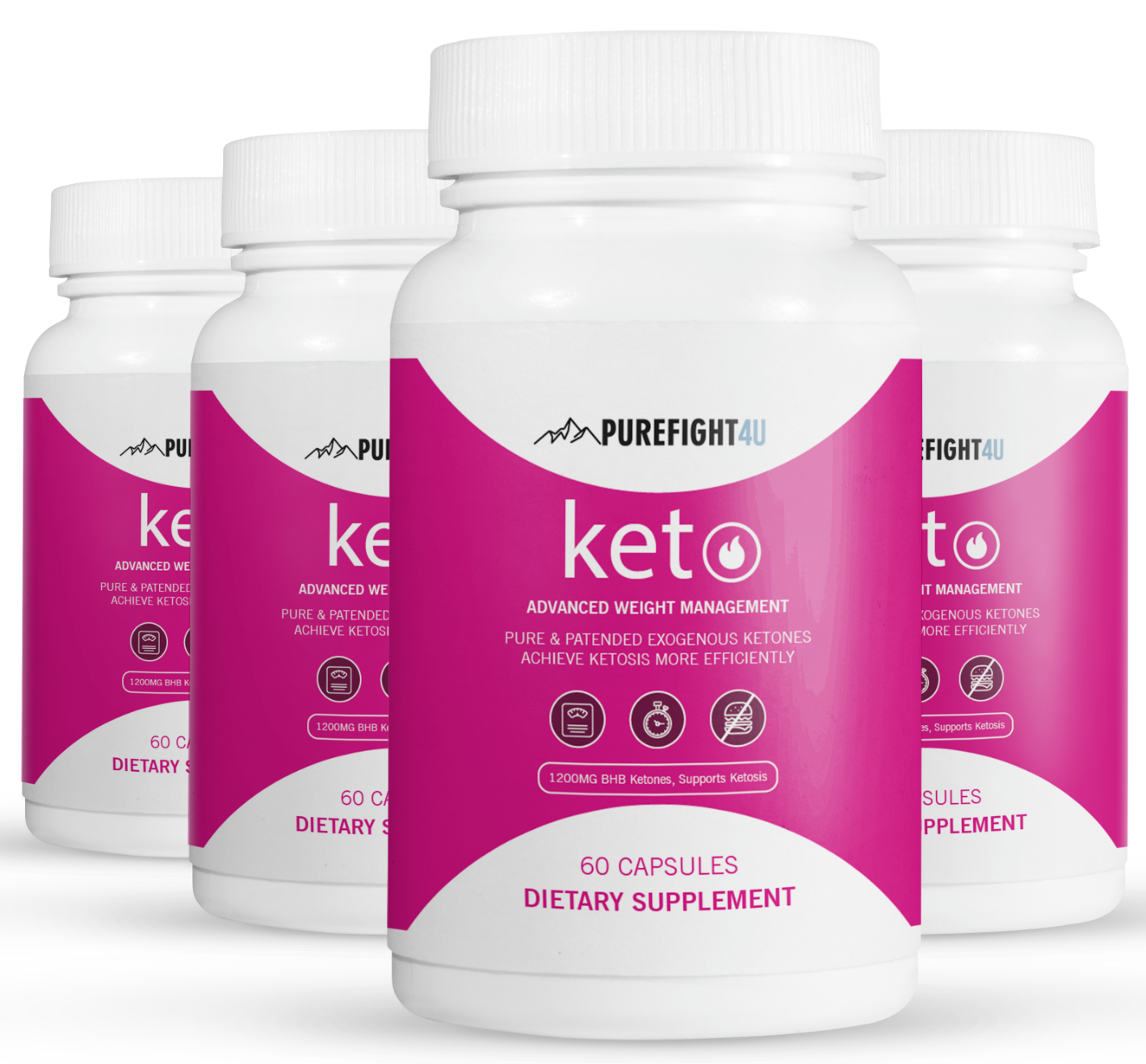 Keto Advanced Weight Management Formula - 4 Bottles 240 Capsules