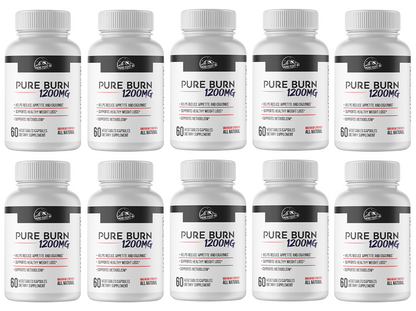 Pure Burn 1200mg Dietary Supplement - 10 Bottles 600 Capsules