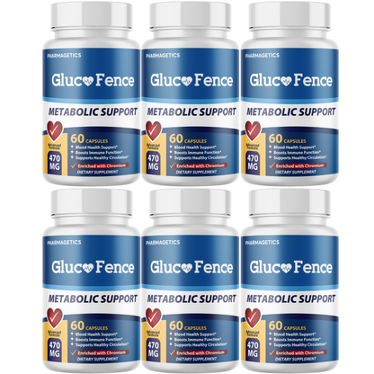 GlucoFence Metabolic Support and Blood Health Support 6 Bottles 360 Capsules