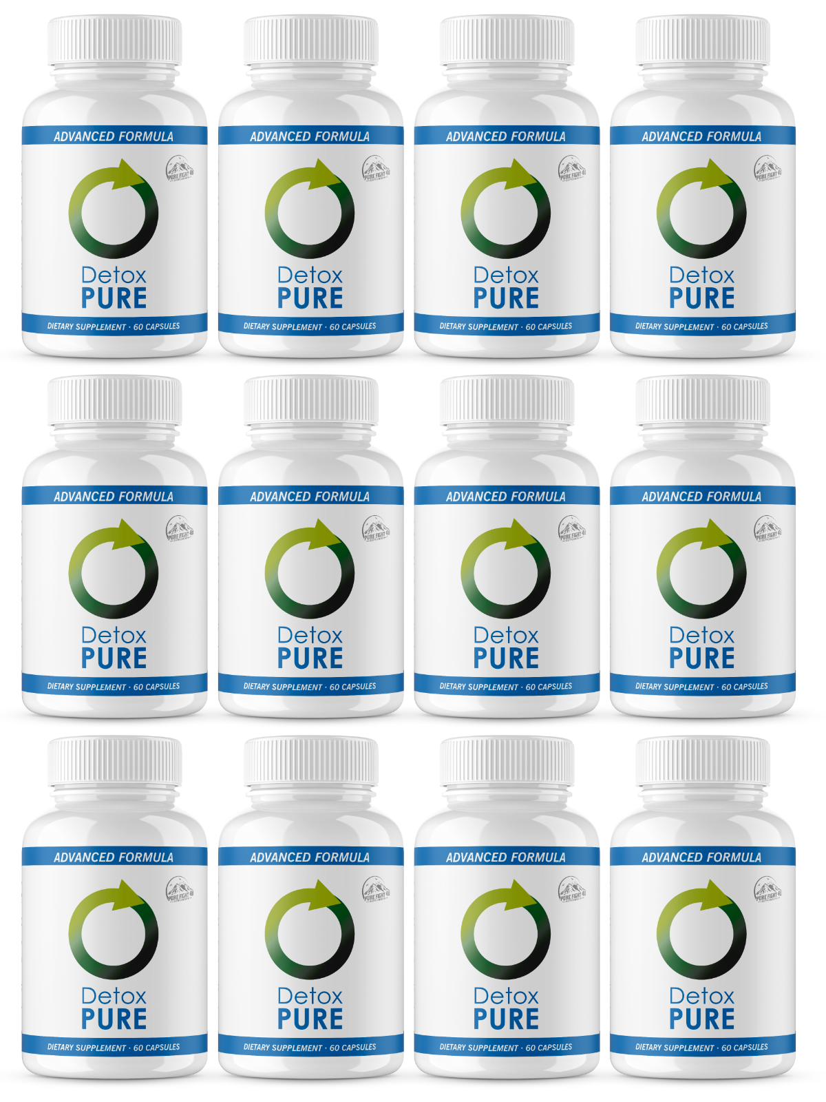 Detox Pure Advanced Formula Dietary Supplement - 12 Bottles 720 Capsules