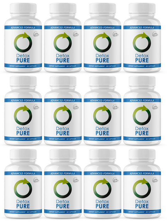 Detox Pure Advanced Formula Dietary Supplement - 12 Bottles 720 Capsules