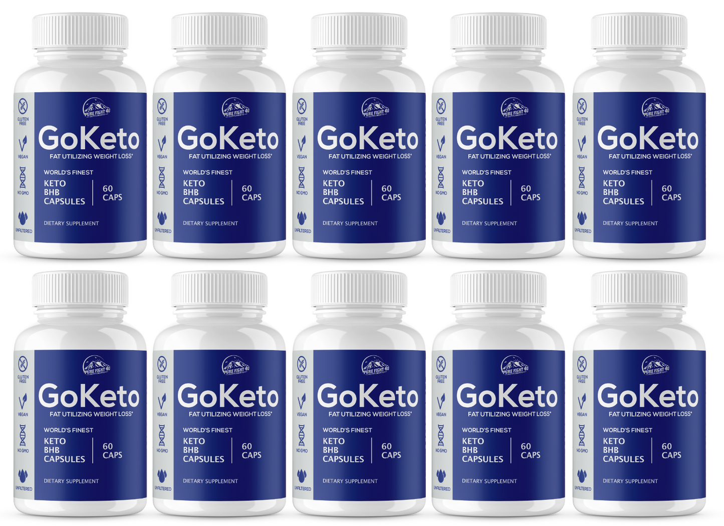 GoKeto Fat Utilizing Weight Loss 10 Bottles 600 Capsules