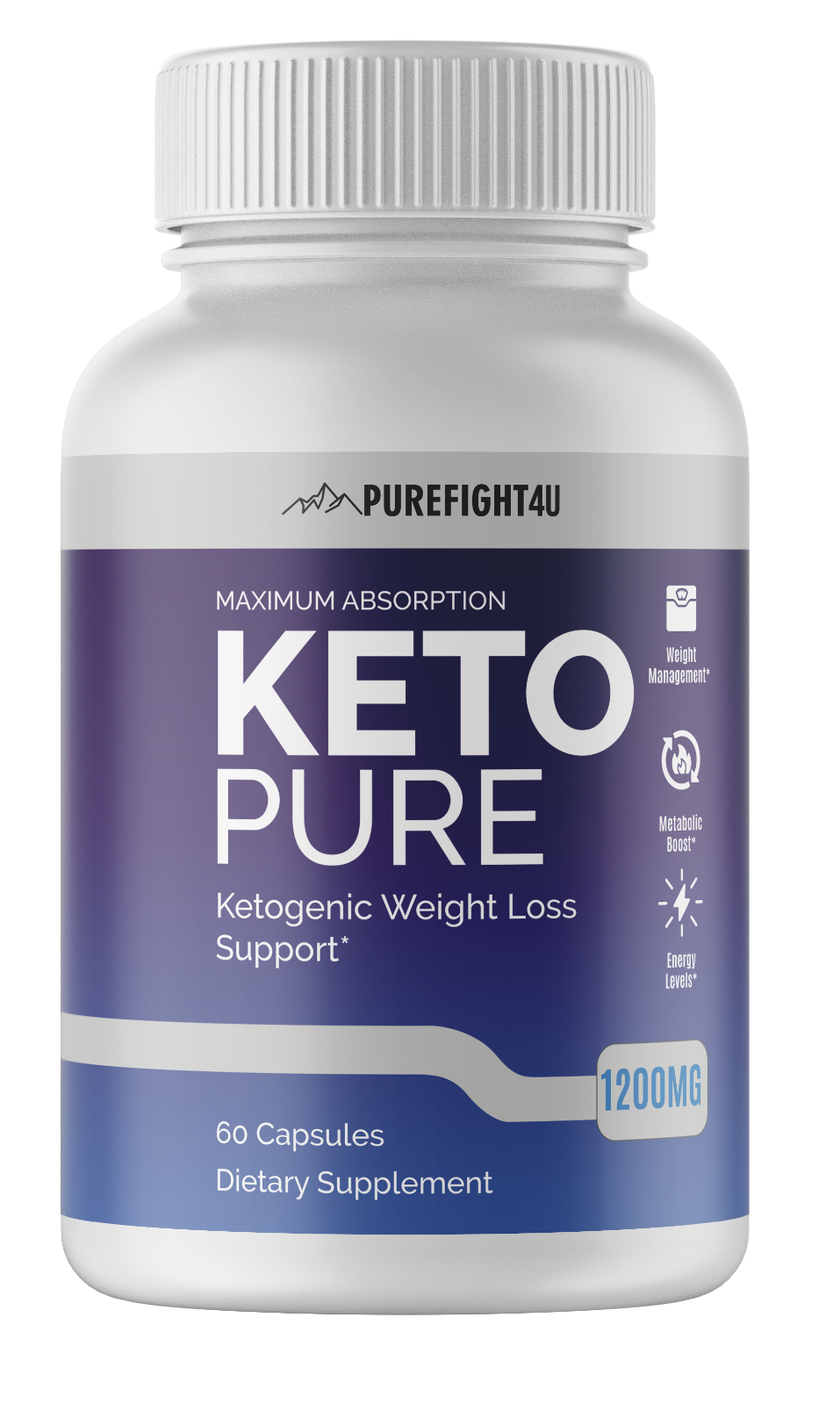 Keto Pure Ketogenic Weight Loss Support - 5 Bottles 300 Capsules