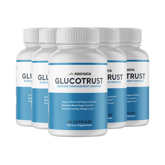 Glucotrust Blood Sugar Support Supplement - 5 Bottles 300 Capsules