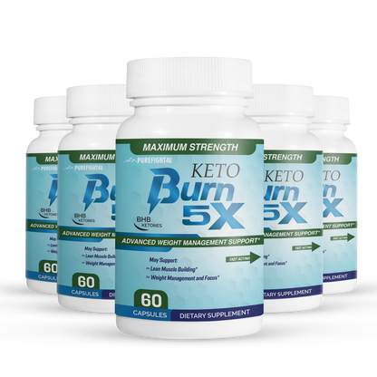 Keto Burn 5x Pills Advanced Weight  Management Support - 5 Bottles 300 Capsules