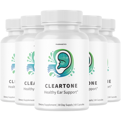 Cleartone Hearing Relief Capsules, Pills for Tinnitus Support -  5 Bottles