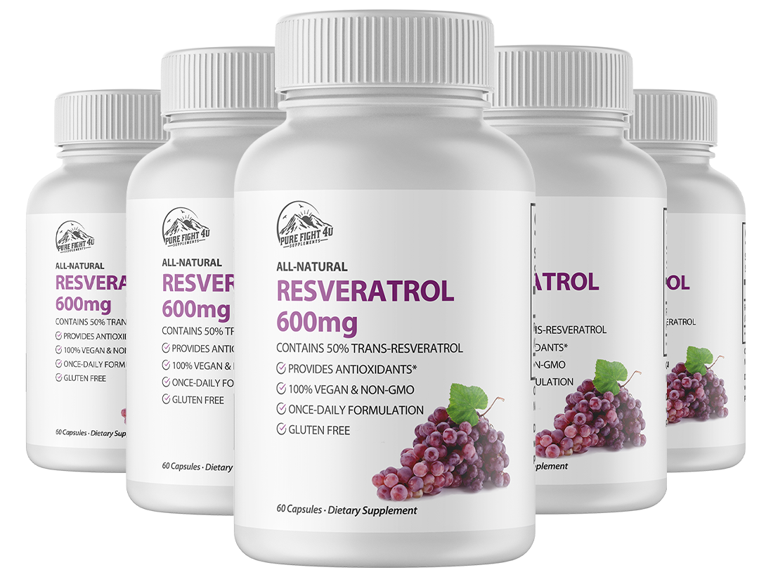 Resveratrol 600mg Dietary Supplement - 5 Bottles 300 Capsules