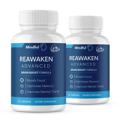 Reawaken Advanced Brain Boost Formula 2 Bottles 120 Capsules