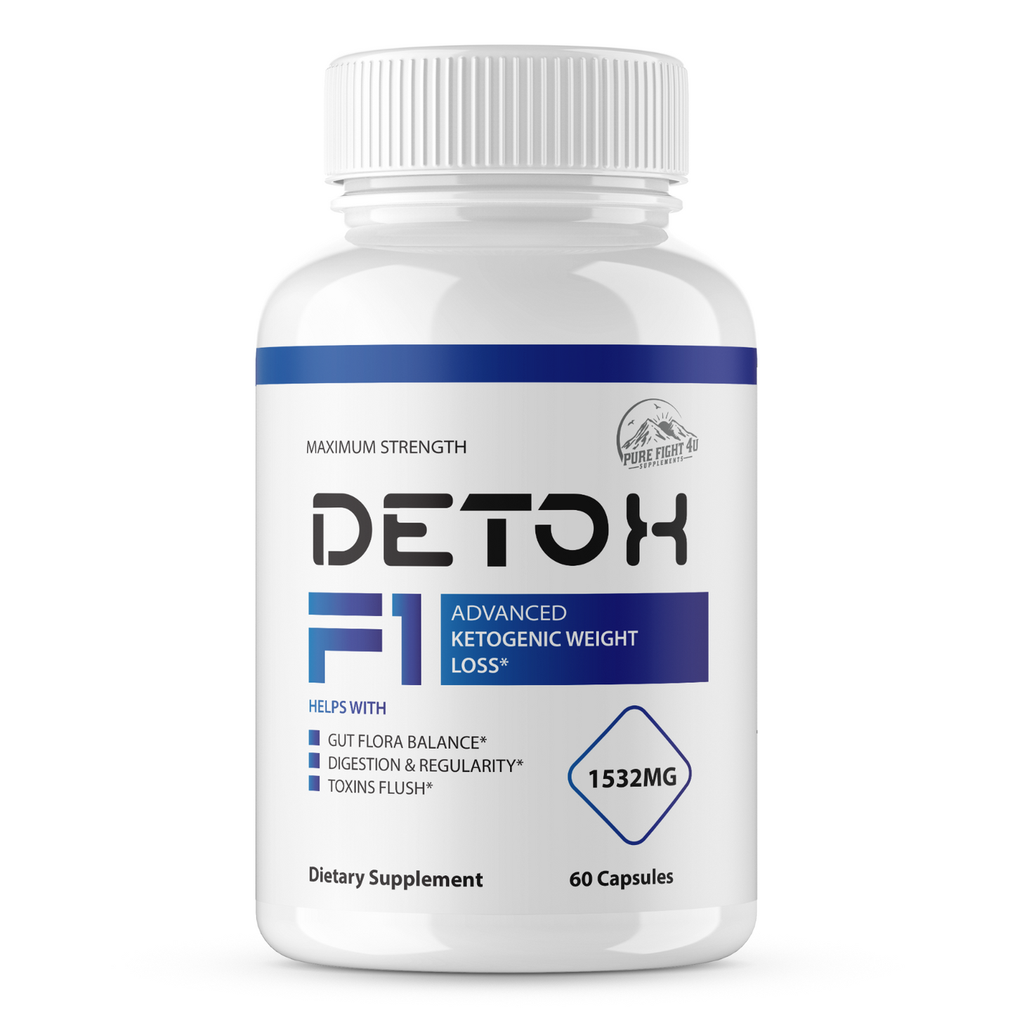 Detox F1 1532MG Advanced Ketogenic Weigh Loss - 2 Bottles 120 Capsules