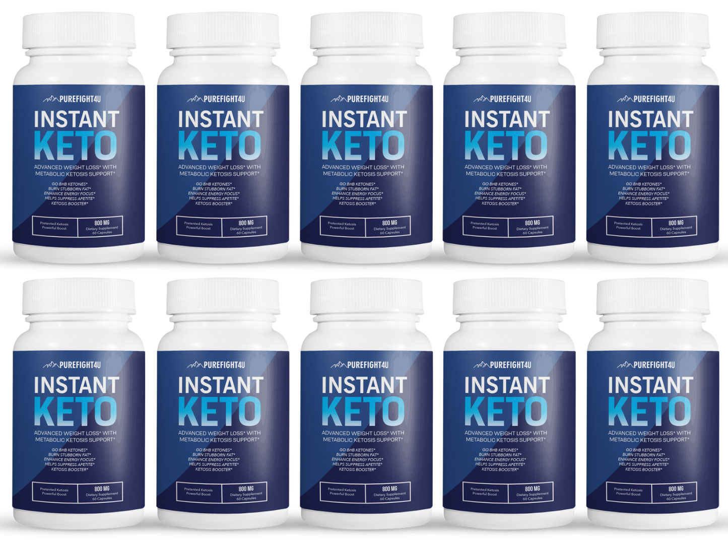 Instant Keto Weight Loss Ketogenic Supplement BHB - 10 Bottles 600 capsules