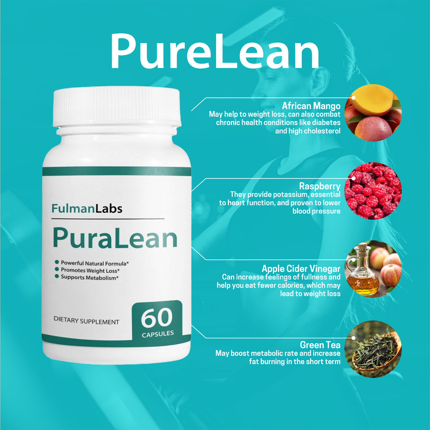 Official PuraLean Pills, Advanced Formula 10 Bottles 600 Capsules