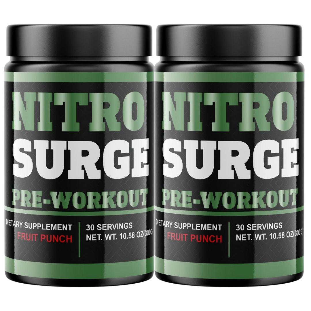 Nitro Surge Pre-workout fruit punch 10.58 oz - 2 Bottles