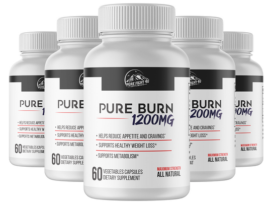 Pure Burn 1200mg Dietary Supplement - 5 Bottles 300 Capsules