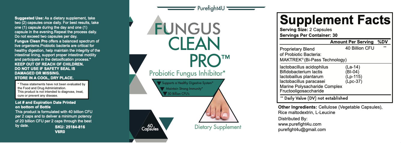 FUNGUS CLEAN PRO Toenail Care - 5 Bottles 300 Vegetarian Capsules